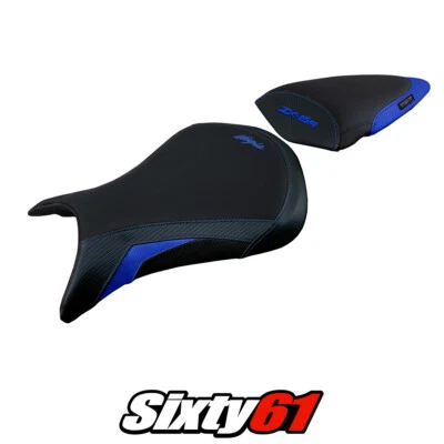 川崎忍者ZX6R 2007 2008座椅套Tappezzeria Ultragrip蓝色黑色 — 第 1/4 张图片