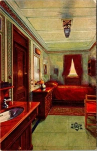N.G.I. NAVIGAZIONE GENERALE ITALIANA M/S AUGUSTUS CABINA INTERIOR POSTAL ANTIGUA - Imagen 1 de 2