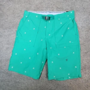 Nike Shorts Mens 32 Green Flat Front Slim Fit Belted Dri Fit - Picture 1 of 17