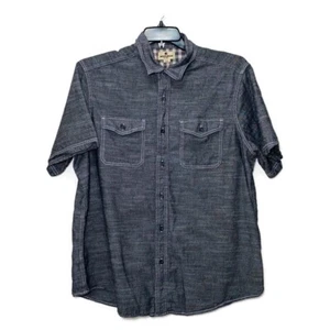 WOOLRICH Mens Size XL Short Sleeve Button Down Gray Plaid Check Shirt - Picture 1 of 7