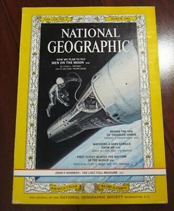 Vintage März 1964 NATIONAL GEOGRAPHIC John F. Kennedy JFK Männer auf dem Mond - Bild 1 von 3