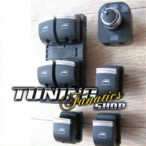 Originale Audi Alluminio Cromo Alzacristalli Interruttore Pulsante A6 S6 4F C6 E - Immagine 1 di 1