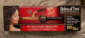 Helen Of Troy Gold Series Curling Iron, New In Box, 3/4" Barrel,High Temperature - Imagen 1 de 7