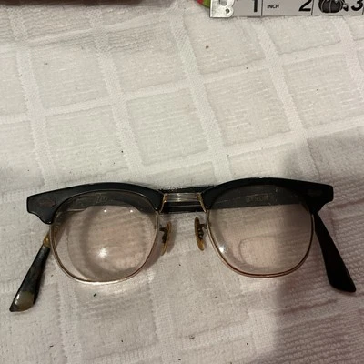 Vtg 1950s Brow Line Glasses 1/10 12 KGF brown frames Whitney Brand - Image 1 of 4