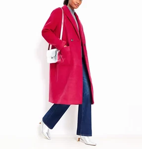 Abrigo moderno de doble cara para mujer LOFT $210 en rosa vibrante talla S - Imagen 1 de 7