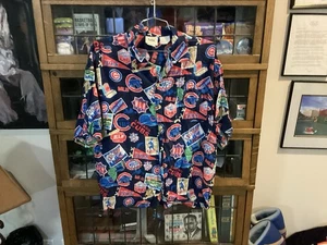 Vintage Chicago Cubs LEE SPORT Button Up ALL OVER 100% Rayon Hawaiihemd Gr. XL - Bild 1 von 13