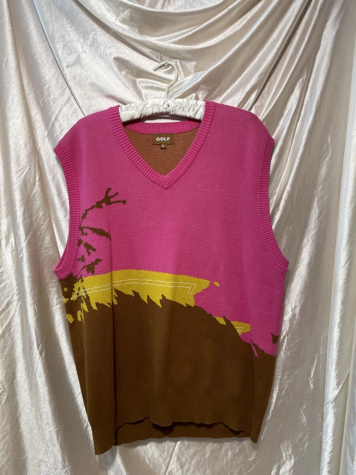 Chaleco Suéter Golf Wang Rosa Talla XL Foto 1 de 4