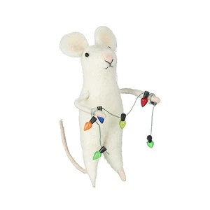 Felt Mouse with Fairy Lights Christmas Decoration Novelty Homeware Accessory - Picture 1 of 1
