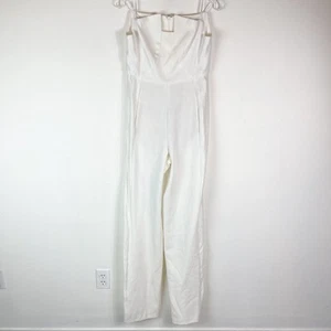 Black Halo NWOT Women's Lena Color Block Strapless Jumpsuit White Size 10 - Picture 1 of 8