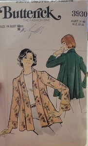 80’s Butterick 3930 Size 14 Swing Jacket Blazer Cut & Complete - Picture 1 of 2
