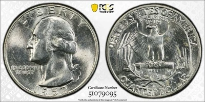 1952 Washington Quarter PCGS MS62 25c - Image 1 of 3