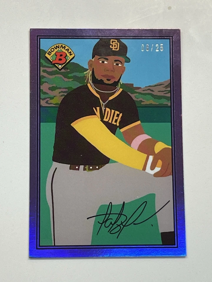 6/25 Fernando Tatis Keith Shore 2021 Bowman 1989 30 aniversario #4 lámina púrpura Foto 1 de 4