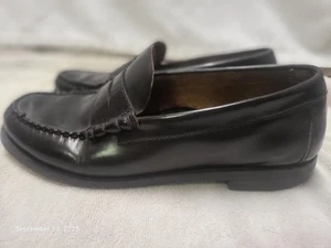 BASS Mens Size 8.5 M Black Leather Slip On Penny Loafer Dress Shoes - Picture 1 of 5
