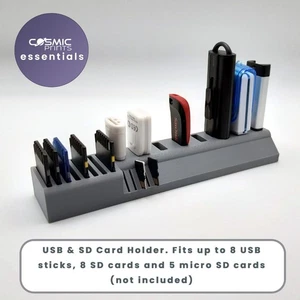 Soporte para tarjetas USB y SD - Soporte organizador para tarjetas USB, SD y Micro SD - Hecho en el Reino Unido - Imagen 1 de 10