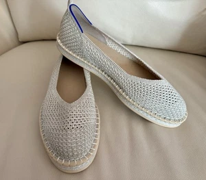 Rothy’s The Espadrille Diamond Metallic Cream flacher Damenschuh 13 NEU *LESEN* - Bild 1 von 11