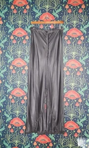 Jaga DTLA Milano Bias Gray Silky Satin High Rise Trousers Flared Pants 5 XL Nwt - Picture 1 of 6