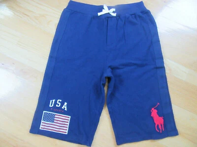 New Polo Ralph Lauren Boy's Navy Blue Large Pony Cotton Shorts Age 14-16  - Image 1 of 4