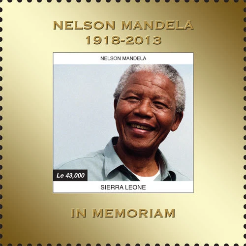 Sierra Leone 2013 - President Nelson Mandela - Gold Souvenir Stamp Sheet - MNH - Image 1 of 1