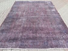 Overdyed Rug, Area Rugs, Vintage Rug, Handmade Wool Rug, Large Carpet 86"x118"