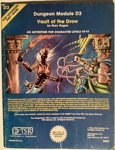 Advanced Dungeons & Dragons D3 Vault of the Drow muy bueno TSR 9021 1980 - Imagen 1 de 4