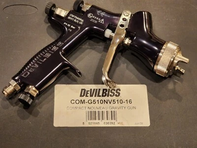 DEVILBISS COMPACT HVLP GRAVITY SPRAY GUN TRANS TECH 510 NOUVEAU COM-G510NV-16 - Image 1 of 4