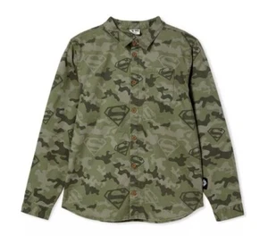 COTTON ON Big Boys DC License Rocky Green Camo Superman Long Sleeve Shirt $60 - Picture 1 of 9