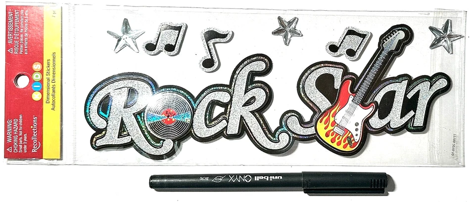 Pegatinas de música de estrellas de rock álbumes de recortes fabricación de tarjetas manualidades recuerdos Dimensiona Foto 1 de 1