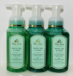 3 Bath & Body Works WHITE TEA & SAGE Gentle Foaming Hand Soap 8.75 fl oz NEW - Picture 1 of 3