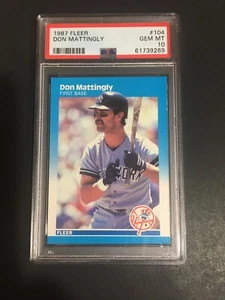 Fleer Don Mattingly 1987, #104, PSA 10 (¡Envío gratuito en cualquier 3!) - Imagen 1 de 2