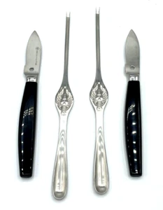 Dreizack 2x Hummergabel Hummerstift + 2x Messer Krebsbesteck Krabbenmesser gepf - Bild 1 von 6