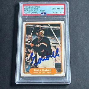 1981 Fleer Baseball #386 Enos Cabell Signed Card PSA Slabbed Auto 10 Giants - Picture 1 of 2