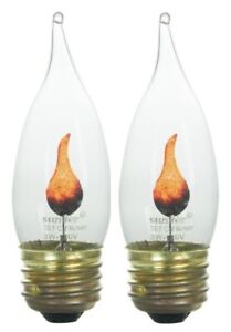 2-Pack Flame Light Bulb Flicker Edison E26 Standard Base Flickering Orange Glow