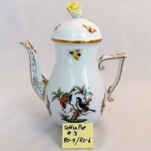ROTHSCHILD BIRD by Herend Coffee Pot 6.75" NEW NEVER USED #613/RO Yellow Rose #3 - Picture 1 of 8