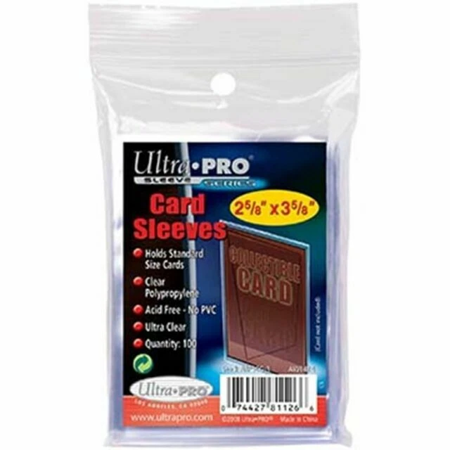 Ultra PRO 13234 2-5/8 x 3-5/8 inch Clear Card Sleeves - 100 Pieces