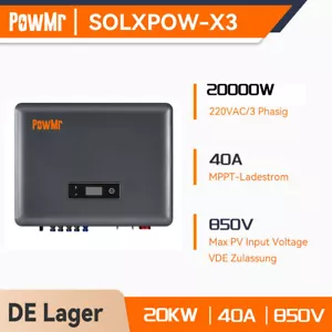 PowMr Inverter Ibrido 3 Fasi 20Kw Inverter Solare FV Wifi PV 200-950V - Foto 1 di 26