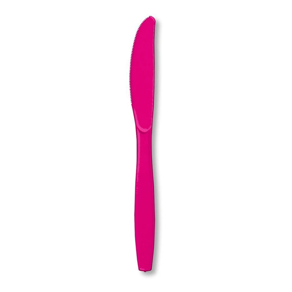 Creative Converting Touch of Color Premium 24 pc Plastic Knives magenta hot pink - Image 1 of 1