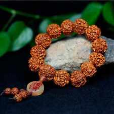 Natural Rudraksha Nepal Wooden bead pendant Bracelet  Chakra Chain