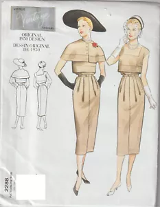 Fuera de imprenta Vogue 2288 Vintage Retro Años 50 Vestido Capeleta Patrón de Costura Falta Talla 10 - Imagen 1 de 2