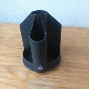 Vintage Sparkasse Schreibtisch Büro Butler Utensilo 12 cm Plastik Schwarz 70er - Bild 1 von 2