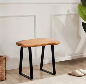 GREENAGE Cedar Wood Small Entryway Bench with Metal Legs, 20" x 12" x 17.5" H - Picture 1 of 23