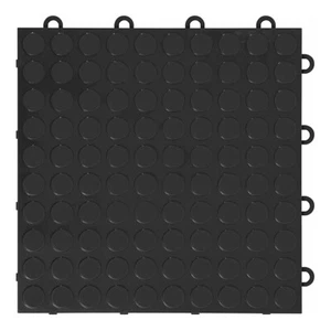 GearTile Coin Pattern 12" x 12" Black Garage Floor Tile (12 Pack) - Picture 1 of 6
