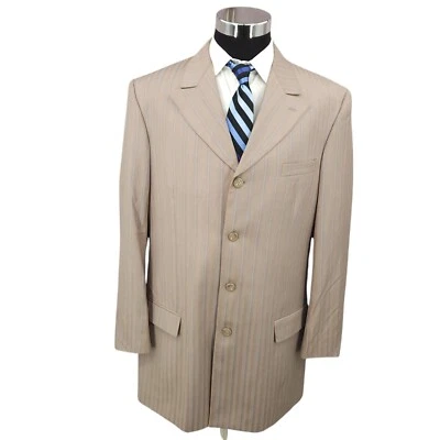 Blazer Caravelli Hombres 44L Marrón Rayas Superior 150 Lana Deportes Abrigo Chaqueta Foto 1 de 4