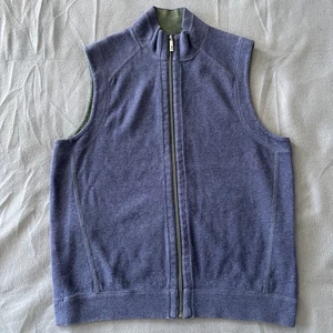 Tommy Bahama Mens Full Zip Vest Navy Blue Forest Green Sz Medium Sleeveless Golf - Picture 1 of 8