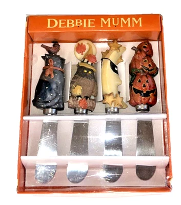 Nuevos esparcidores de Halloween Debbie Mumm 4 cosecha de otoño sellados de fábrica 4,5" cada uno nuevo en stock Foto 1 de 2