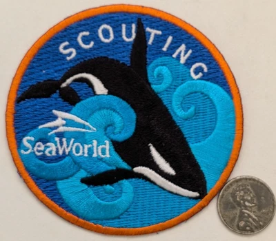 SeaWorld SCOUTING Patch Orca Theme Park BSA Cub/Boy/Girl Scouts GSUSA California - Image 1 of 2