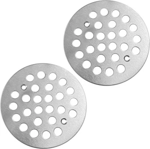 2pcs Brushed Nickel Snap-in Shower Floor Drain Cover,4-1/4 Inch Round Shower Dra - Picture 1 of 7