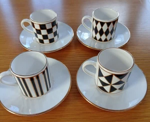 4 X Coffee Cups Set Espresso Silhouette Harlequin Hornsea Pottery England - Picture 1 of 9