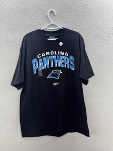 Mens Reebok Black Caolina Panthers Short Sleeve Graphic T-Shirt Size Large - Picture 1 of 10