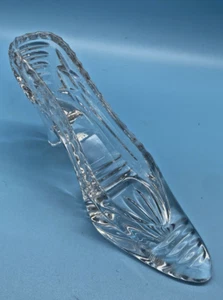 Slovakian 24% Lead Crystal Glass Cinderella Slipper 7.5" Great Craftsmanship VTG - Picture 1 of 15