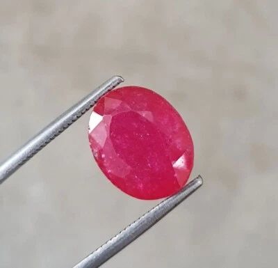5.65 Ct Burma Red Ruby Dyed Quartz Oval Cut AAA Quality Loose Gems 13x10.48 MM - Image 1 of 4
